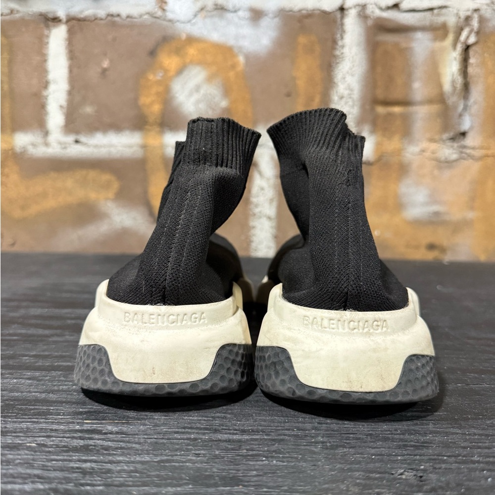 Balenciaga Speed Trainer black knit fabric Women’s Size 8 - Picture 4 of 10